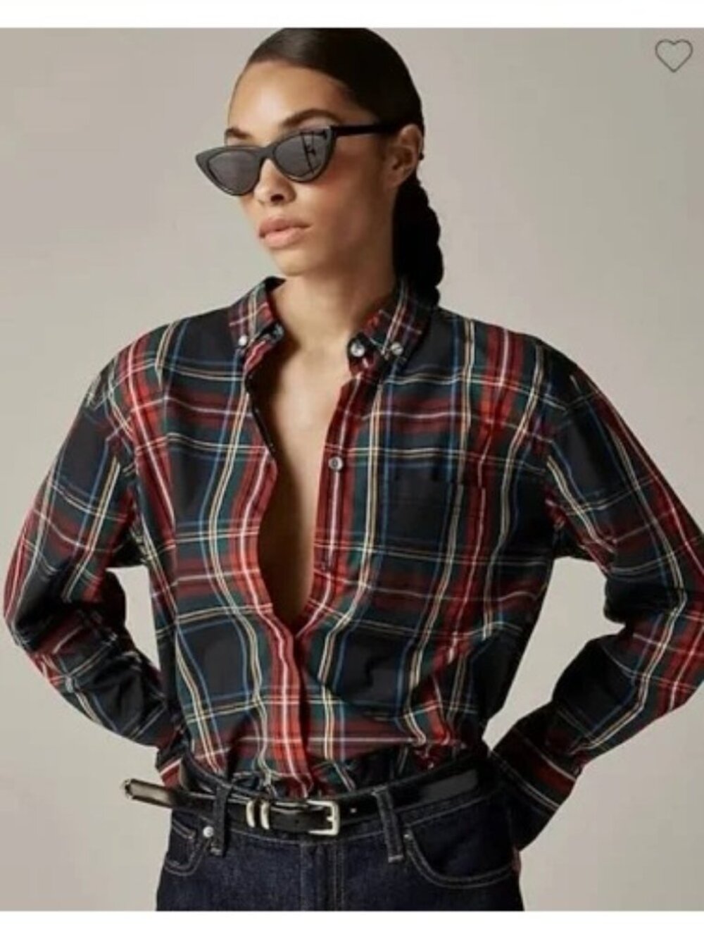 J. Crew Garçon Classic Shirt In Plaid Organic Cotton Poplin Sz 8 Holiday Preppy - Picture 8 of 9